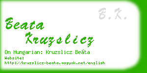 beata kruzslicz business card